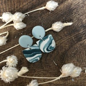 Handmade clay earrings in the style Miranda